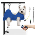 COUTEER Foldable Dog Grooming Arm with Clamp: Adjustable Height 26"-40", Dog Grooming Table Arm with Hammock and No-Sit Holder, Grooming Restraint for Small Medium Dogs at Home or Salon