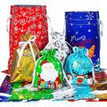 EssPur 30PCS Christmas Drawstring Gift Bags Assorted Sizes,Christmas Wrapping Bags Sacks Xmas Presents Fast Wrapping for Birthday Holiday Party Favor