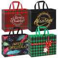 EssPur Extra Large Christmas Gift Bags 12 Pack Extra Large Gift Bags Jumbo with Handle Reusable Non-Woven XL Xmas Presents Wrapping Holiday Bags Tote Size 16.7 * 6.9 * 12.6in