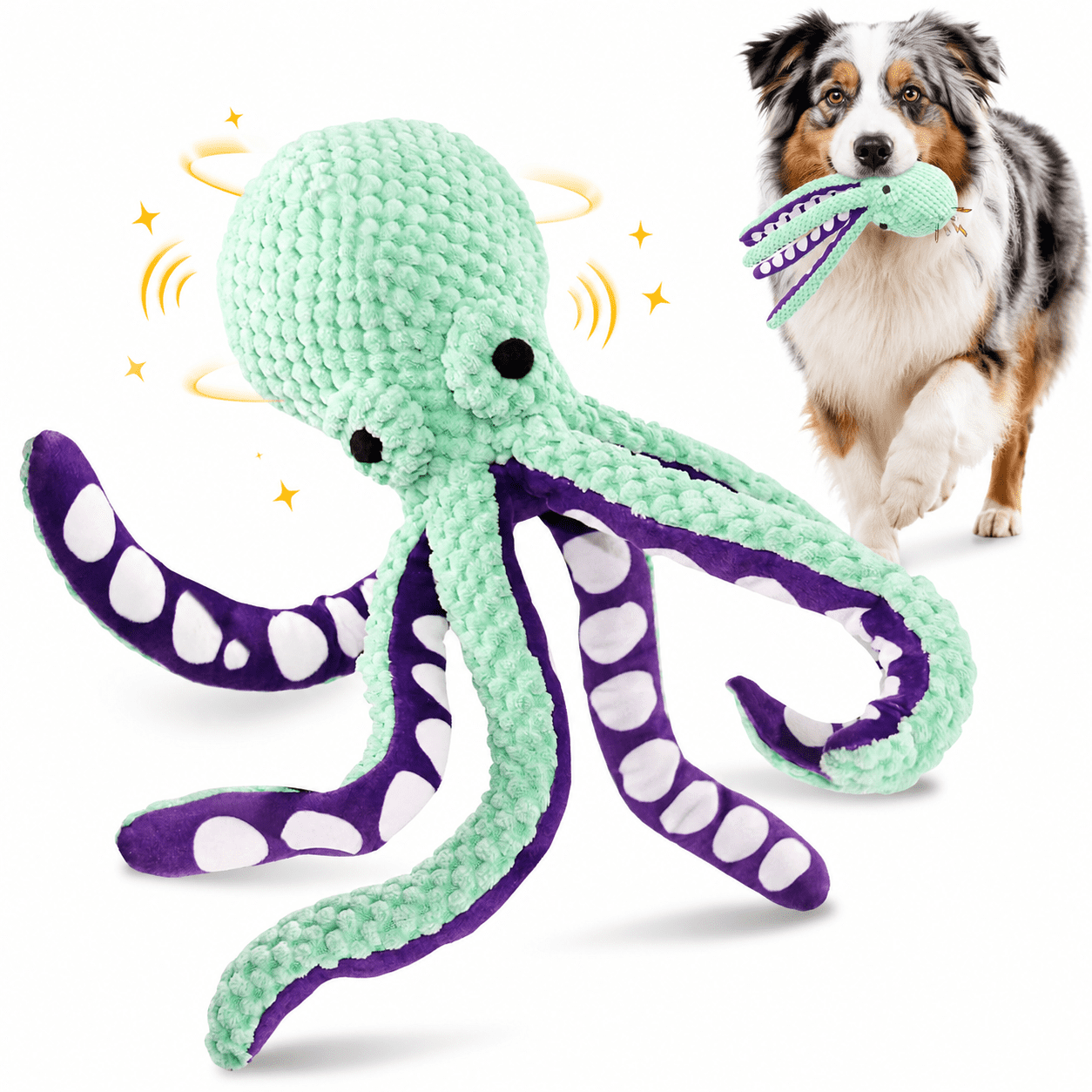 COUTEER Large Squeaky Dog Toys Plush Dog Chew Toys with Soft Fabric for Small, Medium, and Large Dogs Daily Companionship Training Reward Gift