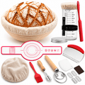 EssPur Complete Sourdough Starter Kit, 9 Inch Round Banneton Bread Proofing Basket with Sourdough Starter Jar, Bread Baking Supplies for Homemade Artisan Bread