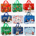 Harjon Christmas Gift Bags,9 Pcs Christmas Tote Bags with Handles for Shopping,Grocery Bags,Gifts Wrapping,Christmas Party Supplies Decorations,12.7"*9.8"*6.7" Reusable Gift Bags