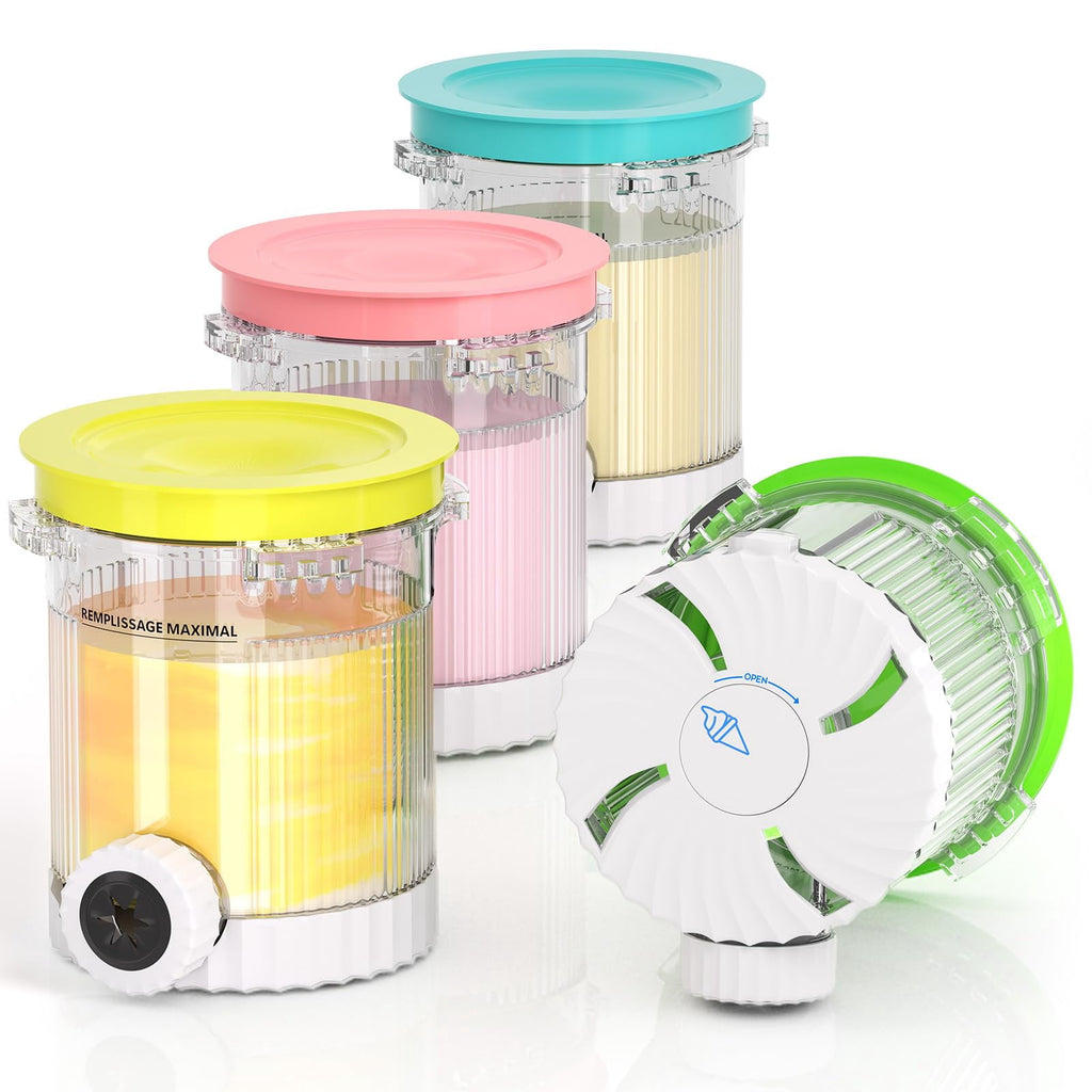 EssPur 4 Pack for Ninja Creami Swirl Pints and Lids Compatible with Ninja NC700 Series, NC701, NC701C, Creami Containers for Swirl Ice Cream & Soft Serve Makers, BPA-Free, Dishwasher Safe