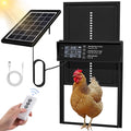 Harjon Automatic Chicken Coop Door Solar Powered, LCD Display Automatic Chicken Door with Timer & Light Sensor, Aluminum Alloy Chicken Door with Remote Control & 4 Modes Automatic Chicken Door Solar