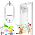 COUTEER Interactive Cat Toys for Indoor Cats: Automatic Flying Bird Feather Wand Chase Exercise Enrichment Stimulation, USB Rechargeable Durable Safe Hanging Toy for Bored Kittens Adult Multi Cat Households