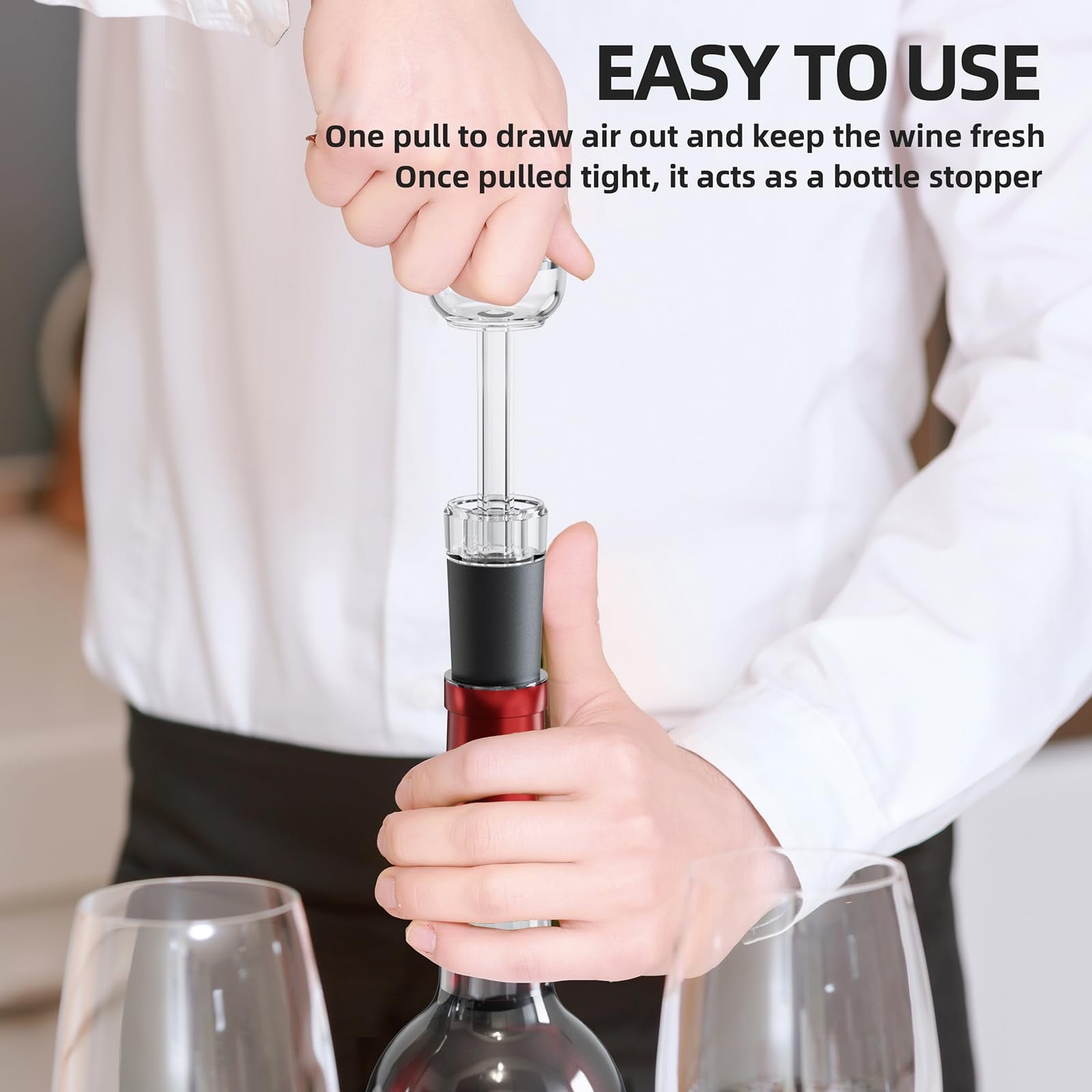 EssPur Rechargeable Electric Wine Opener Gift Set: Wine Opener, Aerator, Vacuum Stoppers & Foil Cutter - Wine Lovers Gifts for Women Men, Mom