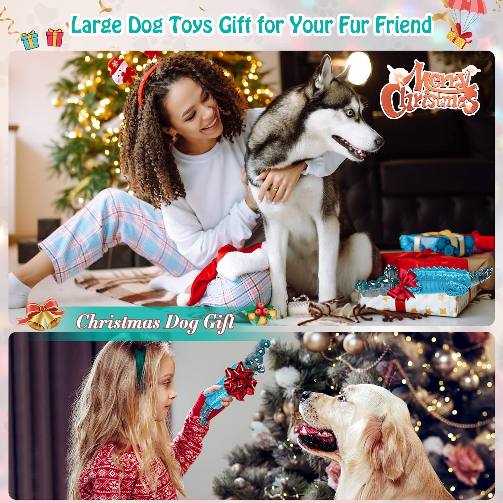 COUTEER Dog Chew Toys for Aggressive Chewers Tough Indestructible Dog Toys for Large, Medium,Small Breed to Keep Them Busy