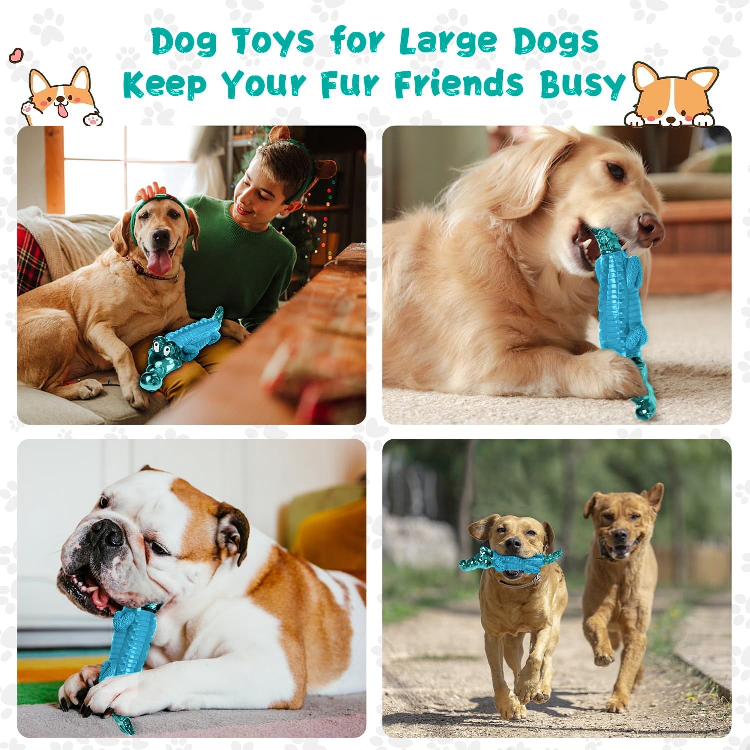 COUTEER Dog Chew Toys for Aggressive Chewers Tough Indestructible Dog Toys for Large, Medium,Small Breed to Keep Them Busy