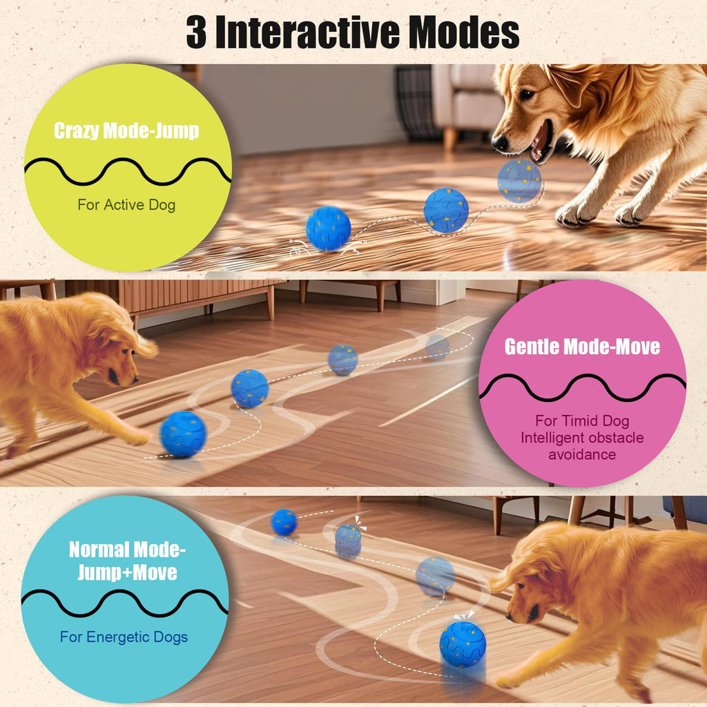 COUTEER Interactive Dog Ball, Smart Dog Toy for Medium and Large Dogs, Automatic Moving, Rotating & Bouncing, E-TPU Material, IP54 Waterproof, Motion-Activated Dog Stimulation Toy to Keep Them Busy