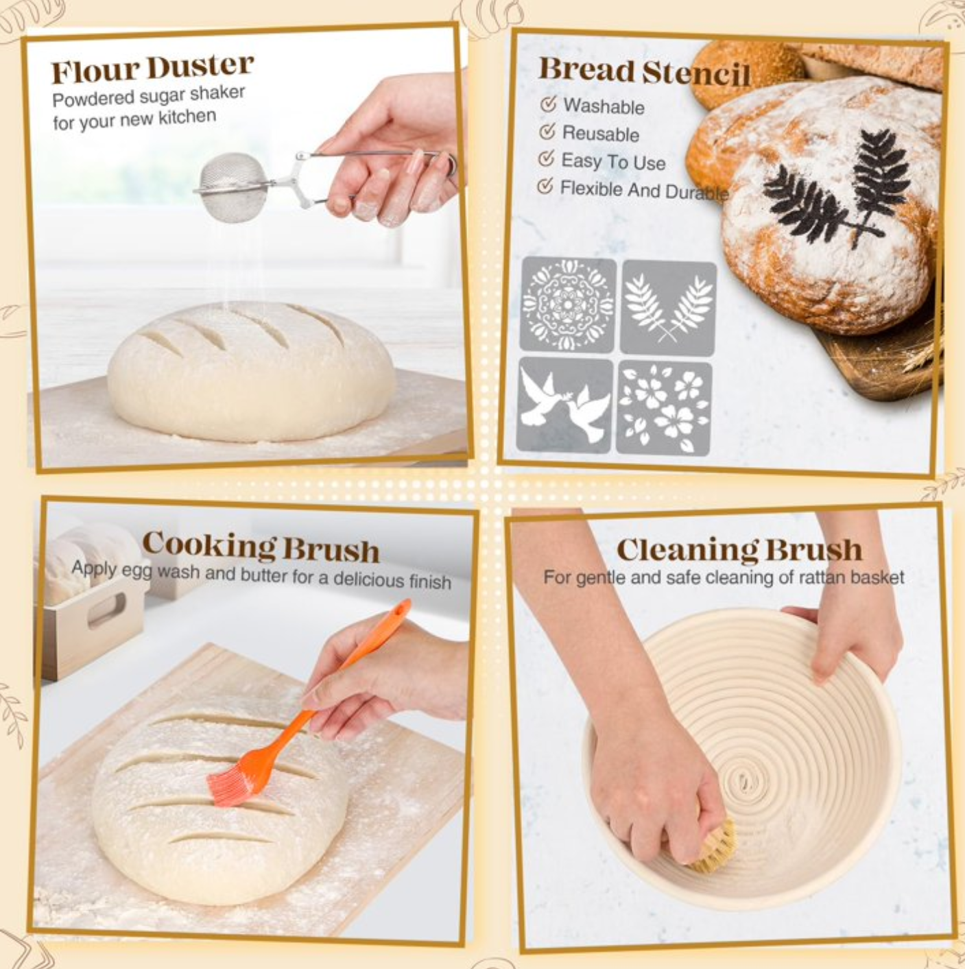 EssPur Sourdough Starter Kit, Complete Bread Baking Supplies with Banneton Proofing Basket, Bread Making Tools Set, Sourdough Kit Gift for Bakers