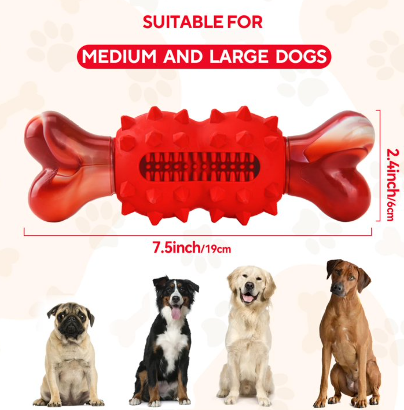 COUTEER Tough Dog Toys for Aggressive Chewers Large Breed, Dog Chew Toys for Aggressive Chewers, Nylon and Rubber, Large Dogs Toys Outdoor Teething