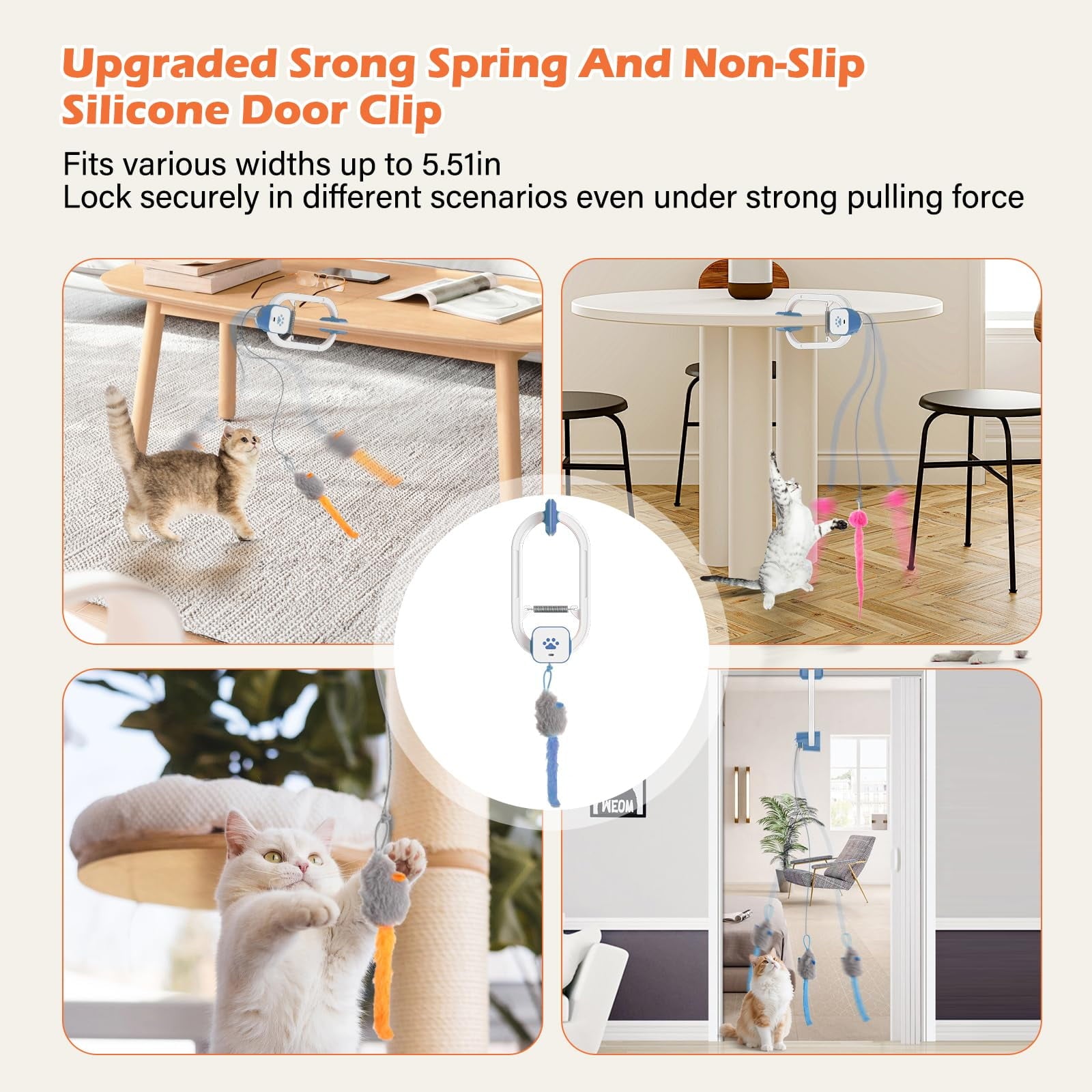 COUTEER Interactive Cat Toys for Indoor Cats: Automatic Flying Bird Feather Wand Chase Exercise Enrichment Stimulation, USB Rechargeable Durable Safe Hanging Toy for Bored Kittens Adult Multi Cat Households
