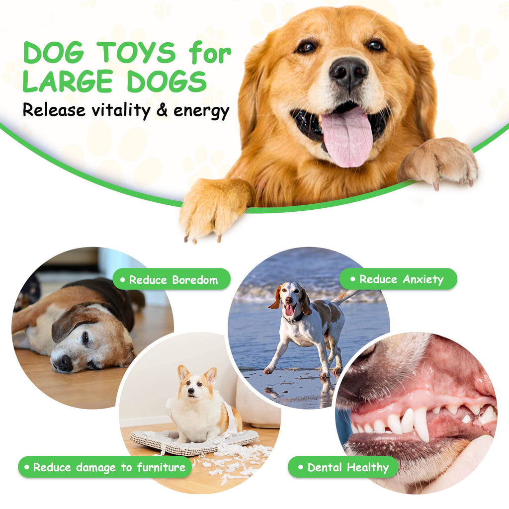 COUTEER Dog Chew Toys for Aggressive Chewers - Indestructible Dog Toy to Reduce Pet Anxiety and Boredom for Small, Medium, Large Breed