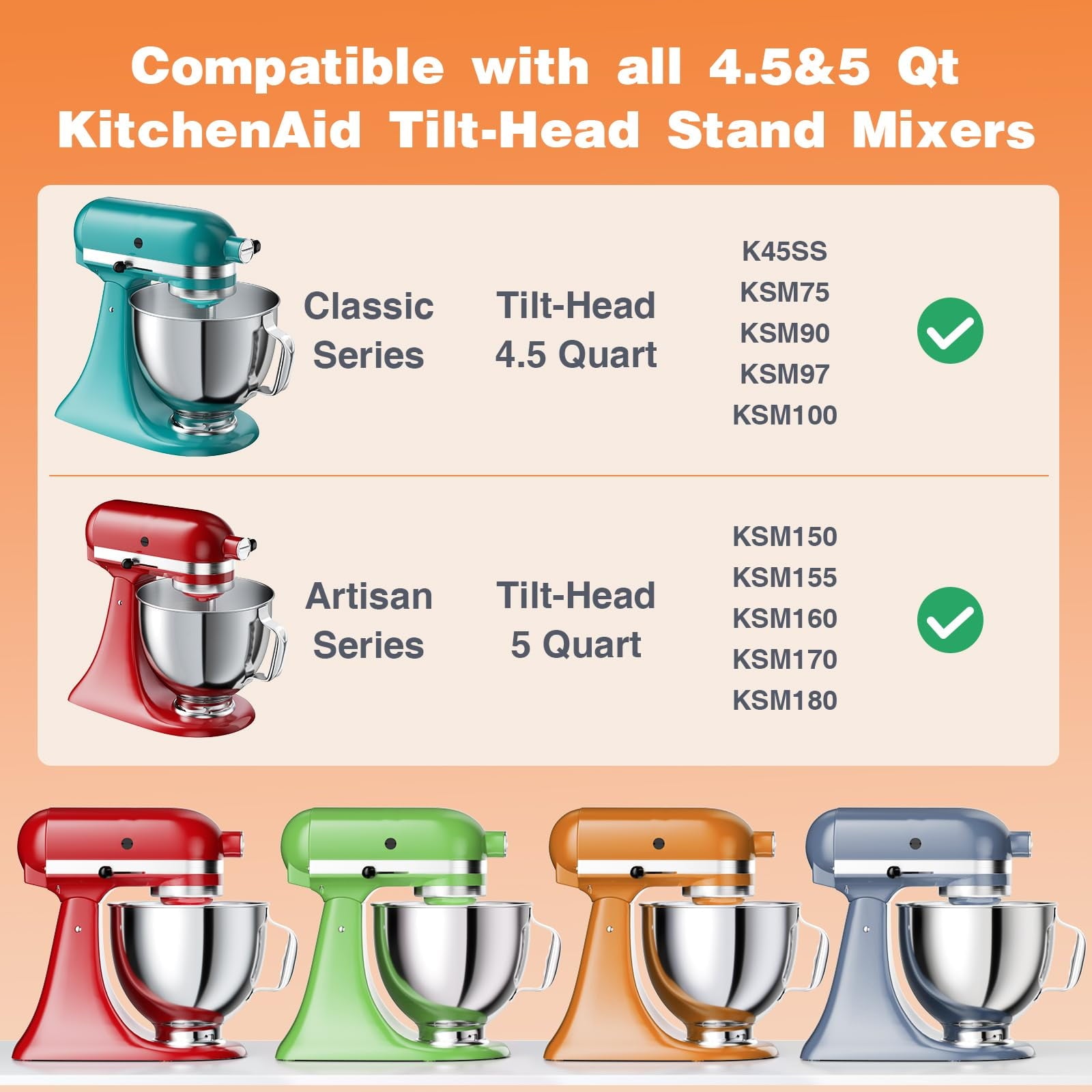 EssPur 5 QT Food-Grade Stainless Steel Mixer Bowl Compatible With KITCHENAID TILT-HEAD STAND MIXERS 4.5-5 Quart, with Anti-slip handle & Prominent Clasp, Stainless Steel Polished