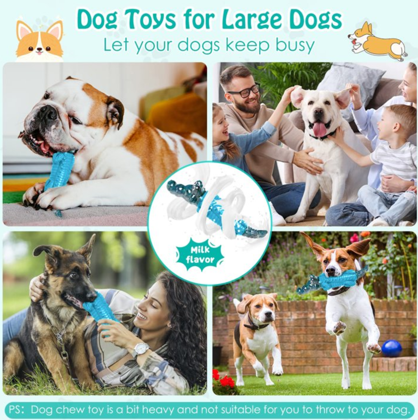COUTEER Dog Chew Toys for Aggressive Chewers Tough Indestructible Dog Toys for Large, Medium,Small Breed to Keep Them Busy