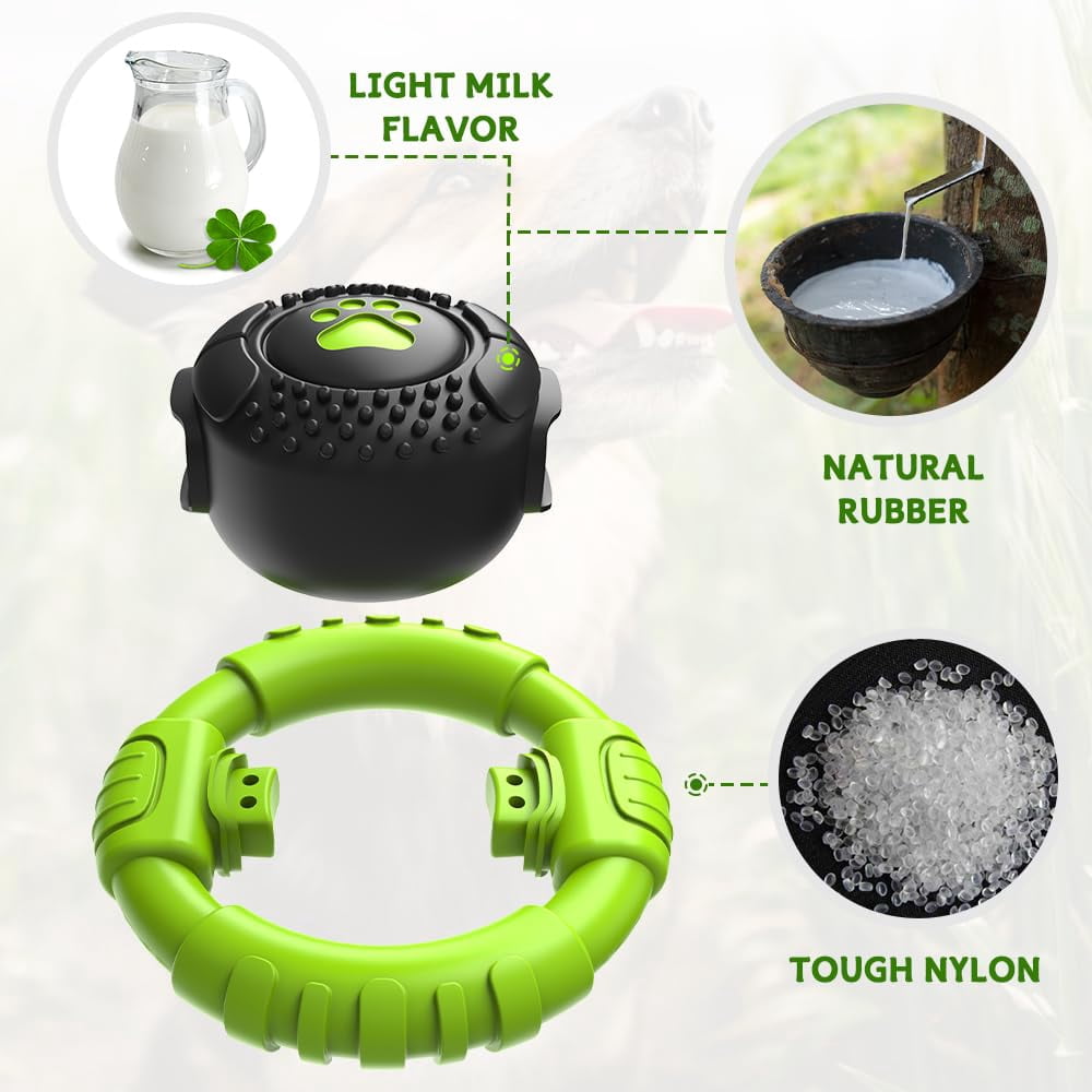 COUTEER Dog Toys for Aggressive Chewers Large Medium Small Breed Indestructible Durable Tough Squeaky Dog Chew Toys to Keep Them Busy Nylon Rubber Interactive Dog Toys