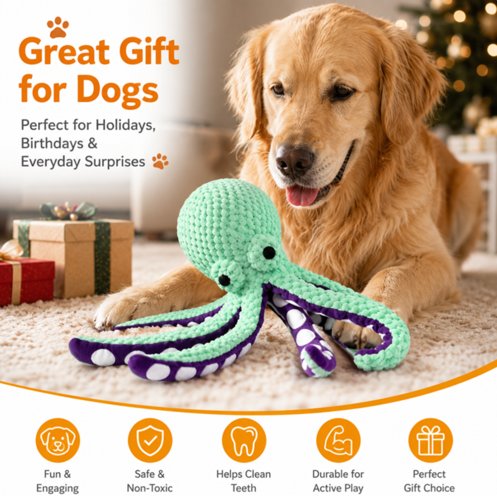 COUTEER Large Squeaky Dog Toys Plush Dog Chew Toys with Soft Fabric for Small, Medium, and Large Dogs Daily Companionship Training Reward Gift