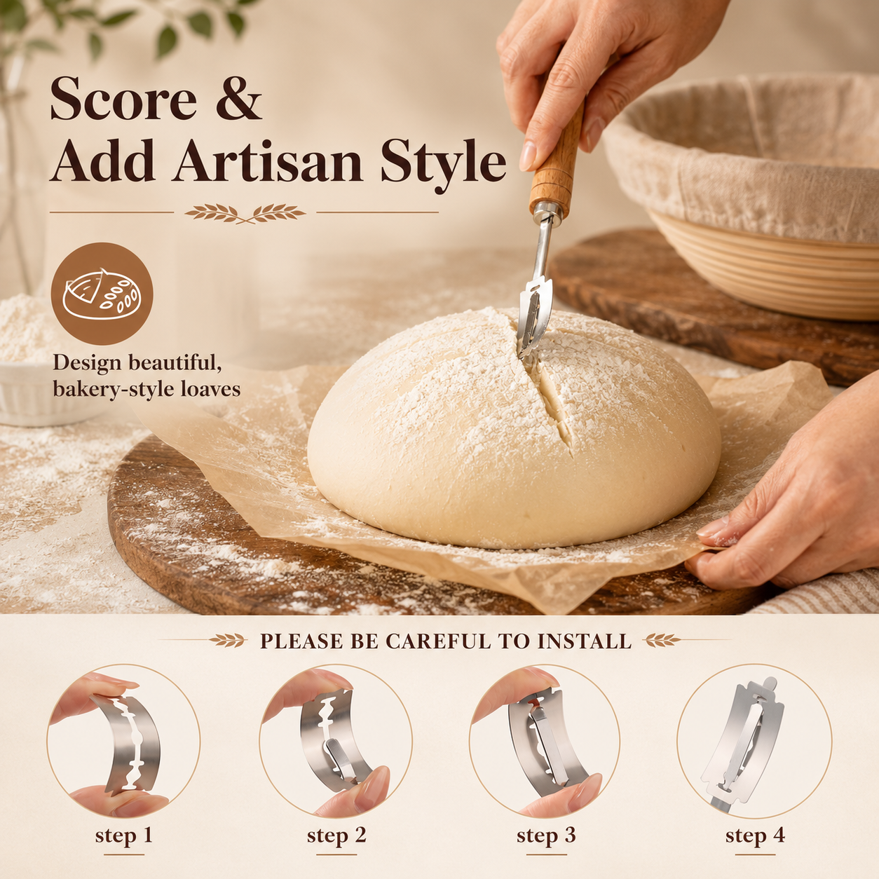 EssPur Sourdough Starter Kit with Round & Oval Banneton Bread Proofing Basket, Bread Sling, Starter Jar, Dough Whisk, Scrapers, Stencils, Cooling Rack & Bag Complete Sourdough Bread Baking Supplies