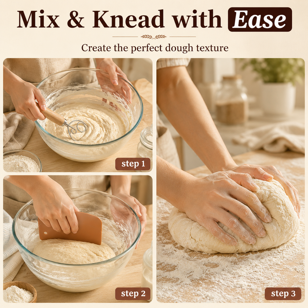 EssPur Sourdough Starter Kit with Round & Oval Banneton Bread Proofing Basket, Bread Sling, Starter Jar, Dough Whisk, Scrapers, Stencils, Cooling Rack & Bag Complete Sourdough Bread Baking Supplies