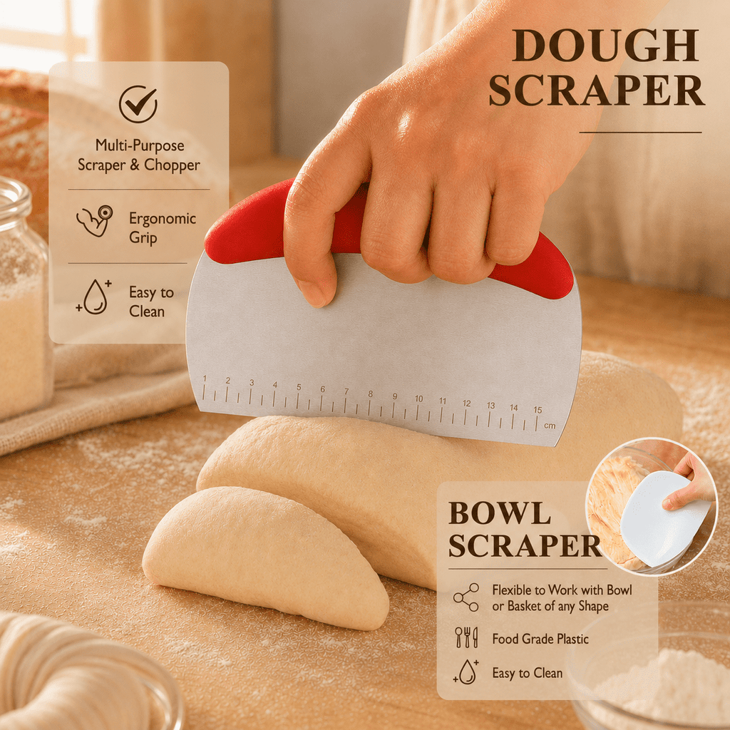 EssPur Complete Sourdough Starter Kit, 9 Inch Round Banneton Bread Proofing Basket with Sourdough Starter Jar, Bread Baking Supplies for Homemade Artisan Bread