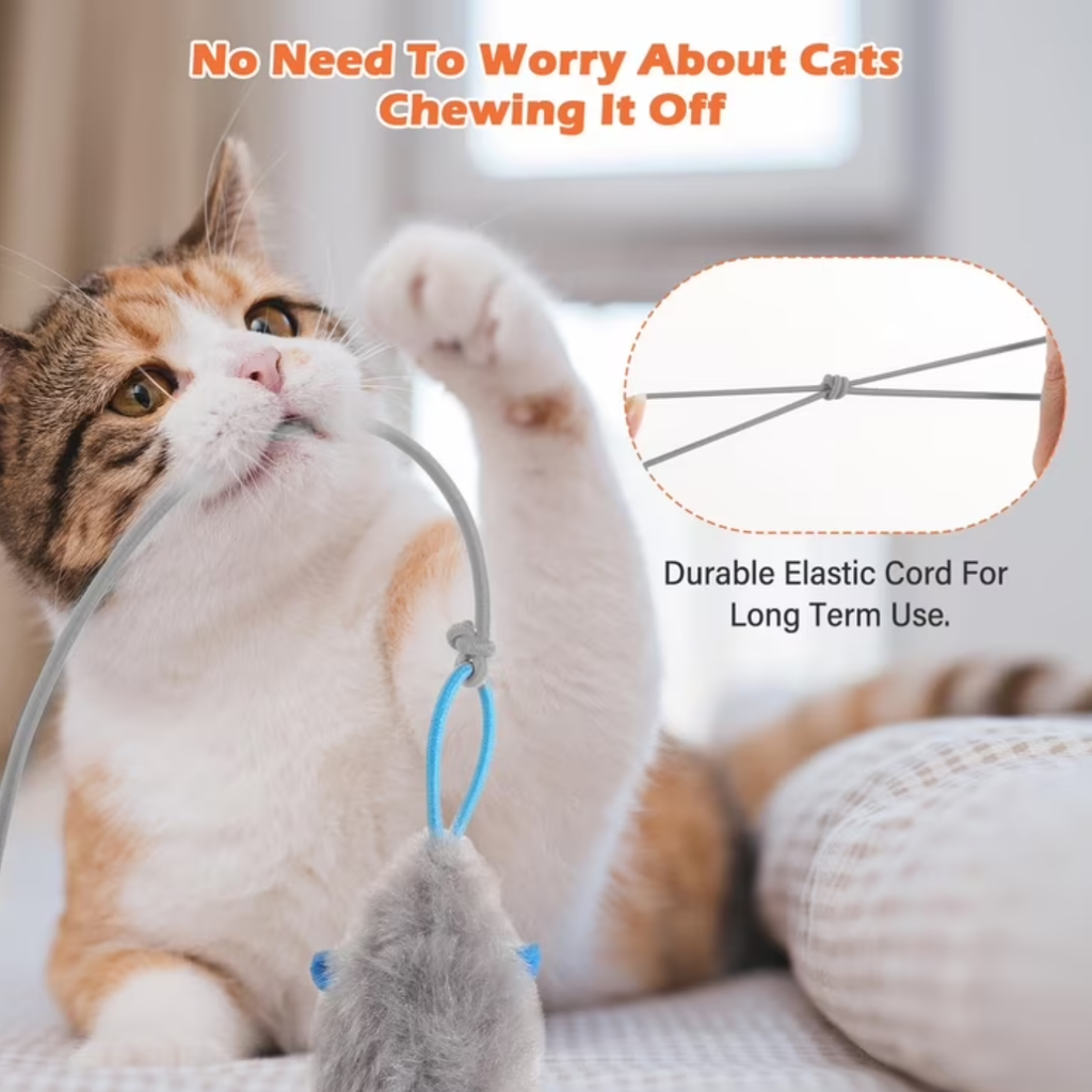 COUTEER Interactive Cat Toys for Indoor Cats: Automatic Flying Bird Feather Wand Chase Exercise Enrichment Stimulation, USB Rechargeable Durable Safe Hanging Toy for Bored Kittens Adult Multi Cat Households