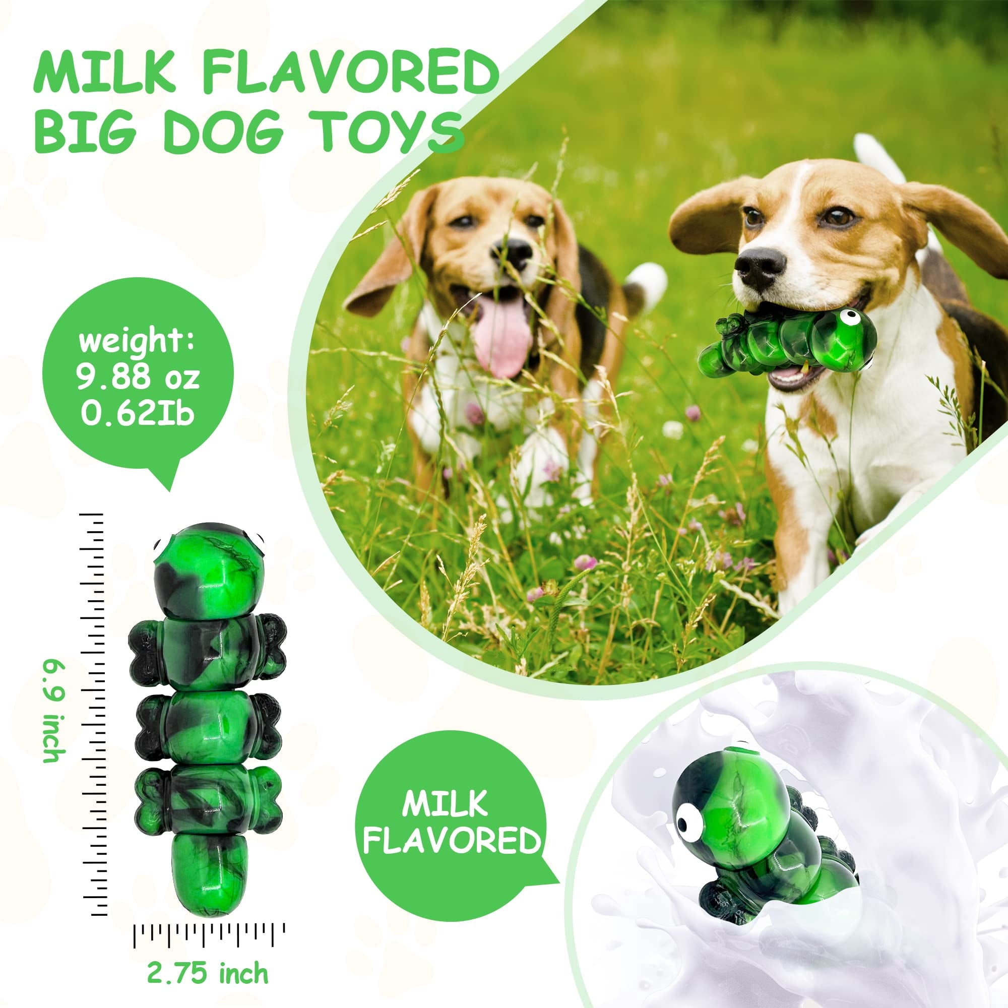 COUTEER Dog Chew Toys for Aggressive Chewers - Indestructible Dog Toy to Reduce Pet Anxiety and Boredom for Small, Medium, Large Breed