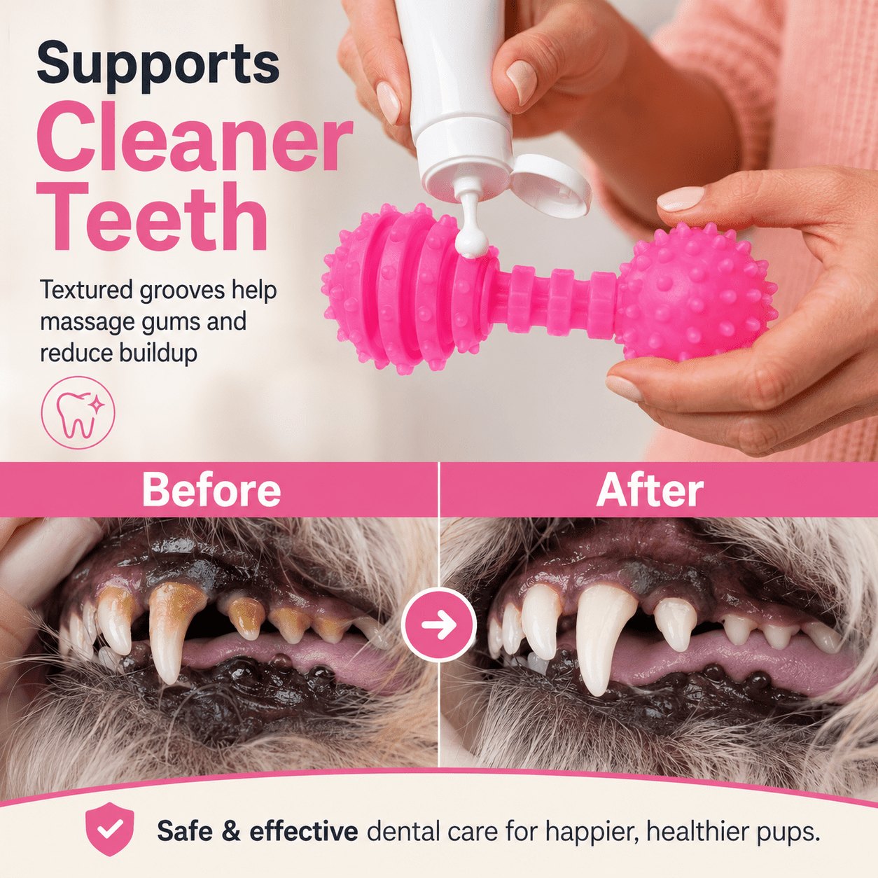 COUTEER Puppy Toys, 6 Pack Dog Chew Toys for Puppy, Cute Pink Small Dog Toys, Teething Toys for Puppies, Soft Durable Interactive Chew Toy for Small Dogs