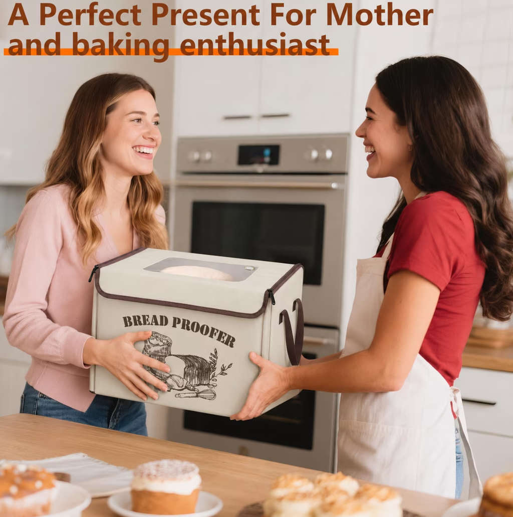 EssPur Folding Bread Proofing Box with 50-113℉ Temp Control & 48H Timer, Dough Proofer with Metal Rack, Humidor, Recipes, Ideal for Sourdough, Bread Baking, Pizza, Yogurt, Kombucha, Precise Control