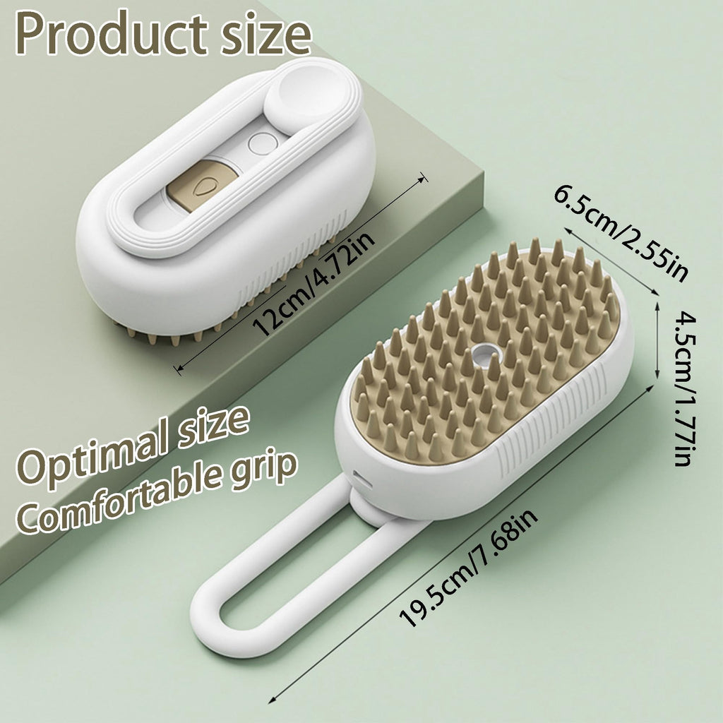 COUTEER Cat Steam Brush for Shedding Dog Brush with Steam Pet Hair Cleaning Brush Comb for Spray 3 in 1 Pet Grooming for Long & Short Haired Pets – Spritz Defur Comb for cats(Gray)