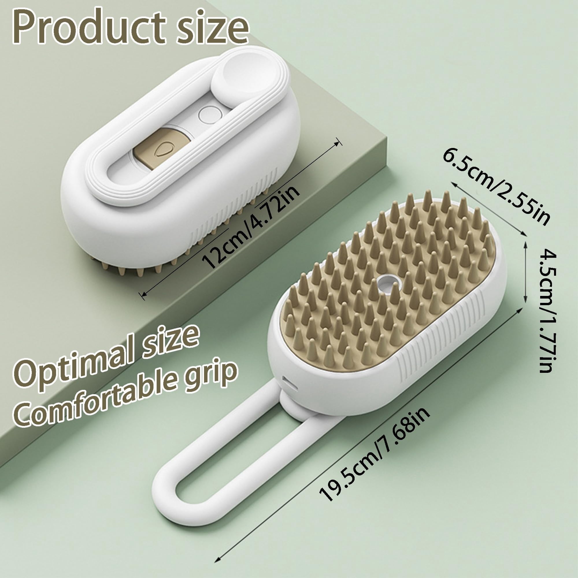 COUTEER Cat Steam Brush for Shedding Dog Brush with Steam Pet Hair Cleaning Brush Comb for Spray 3 in 1 Pet Grooming for Long & Short Haired Pets – Spritz Defur Comb for cats(Gray)