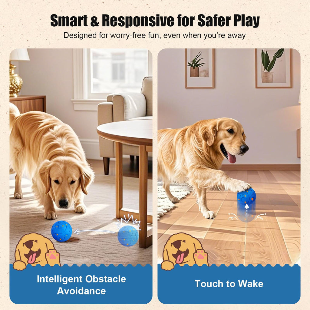 COUTEER Interactive Dog Ball, Smart Dog Toy for Medium and Large Dogs, Automatic Moving, Rotating & Bouncing, E-TPU Material, IP54 Waterproof, Motion-Activated Dog Stimulation Toy to Keep Them Busy