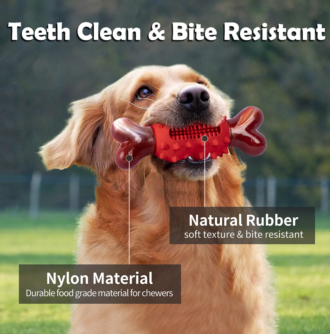 COUTEER Tough Dog Toys for Aggressive Chewers Large Breed, Dog Chew Toys for Aggressive Chewers, Nylon and Rubber, Large Dogs Toys Outdoor Teething
