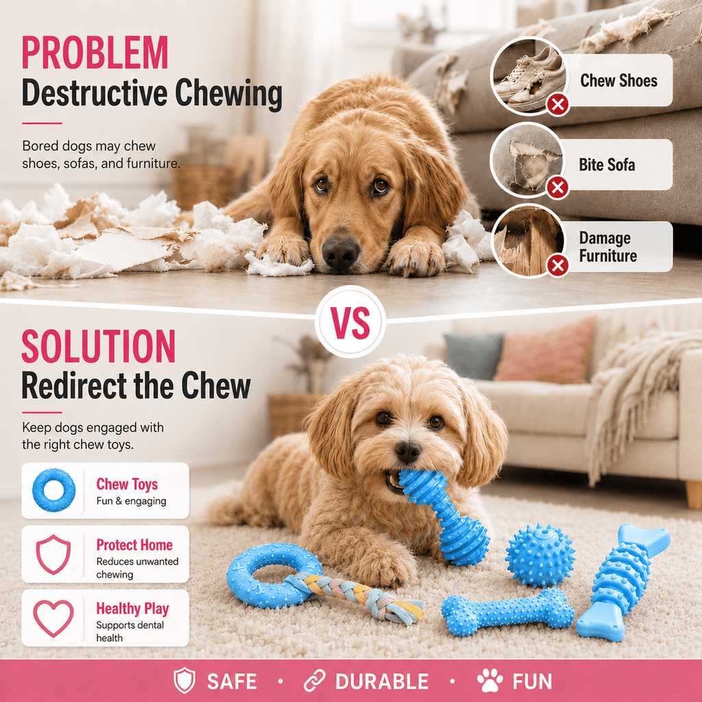 COUTEER Puppy Toys, 6 Pack Dog Chew Toys for Puppy, Cute Blue Small Dog Toys, Teething Toys for Puppies, Soft Durable Interactive Chew Toy for Small Dogs