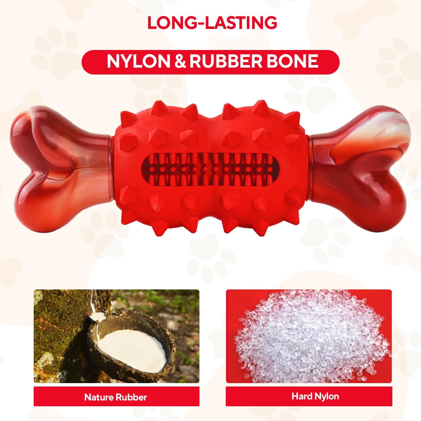 COUTEER Tough Dog Toys for Aggressive Chewers Large Breed, Dog Chew Toys for Aggressive Chewers, Nylon and Rubber, Large Dogs Toys Outdoor Teething