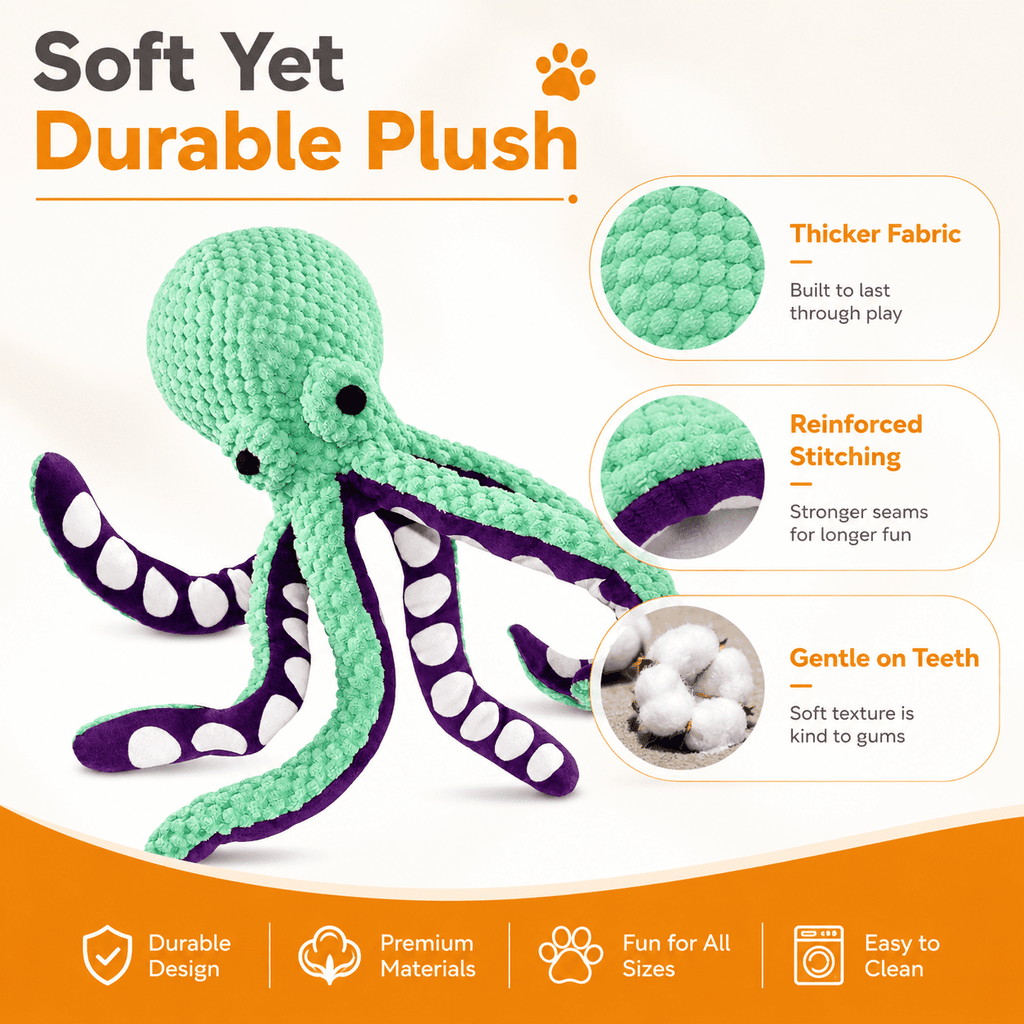 COUTEER Large Squeaky Dog Toys Plush Dog Chew Toys with Soft Fabric for Small, Medium, and Large Dogs Daily Companionship Training Reward Gift