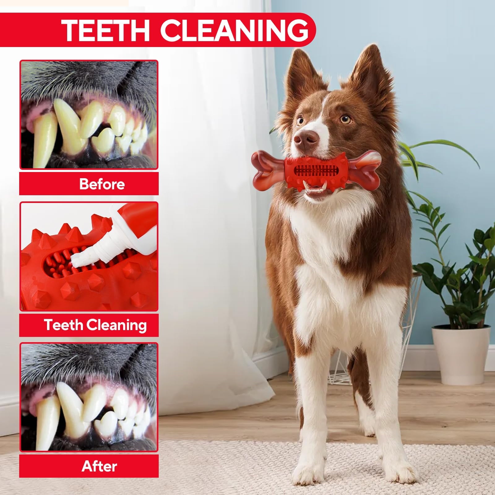 COUTEER Tough Dog Toys for Aggressive Chewers Large Breed, Dog Chew Toys for Aggressive Chewers, Nylon and Rubber, Large Dogs Toys Outdoor Teething
