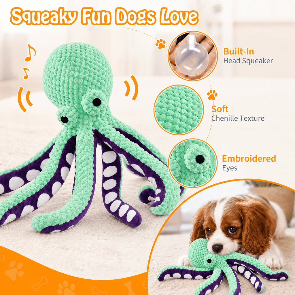 COUTEER Large Squeaky Dog Toys Plush Dog Chew Toys with Soft Fabric for Small, Medium, and Large Dogs Daily Companionship Training Reward Gift