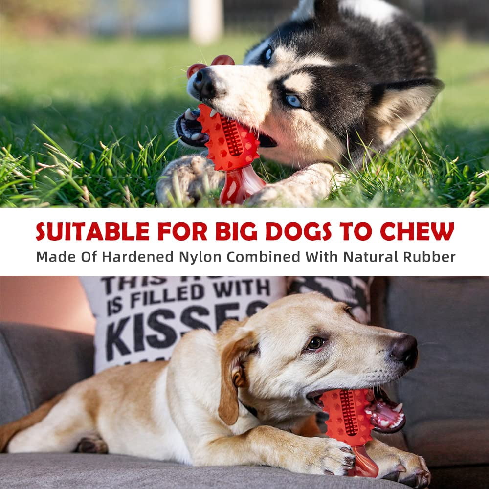 COUTEER Tough Dog Toys for Aggressive Chewers Large Breed, Dog Chew Toys for Aggressive Chewers, Nylon and Rubber, Large Dogs Toys Outdoor Teething